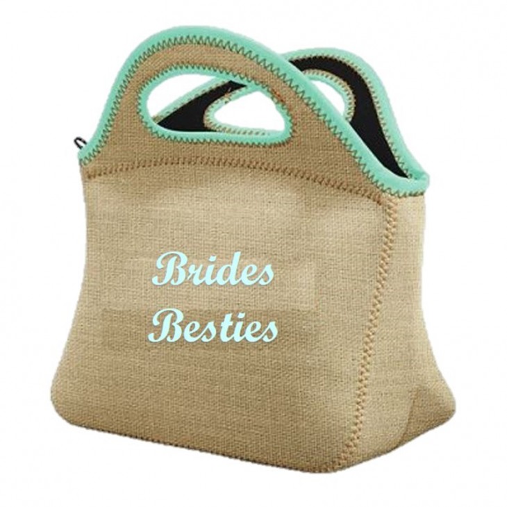 Custom Burlap Neoprene Bag - Green main image