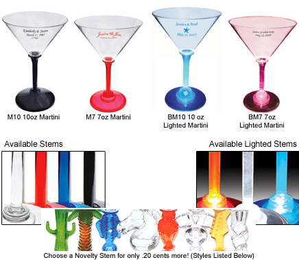 plastic martini glasses