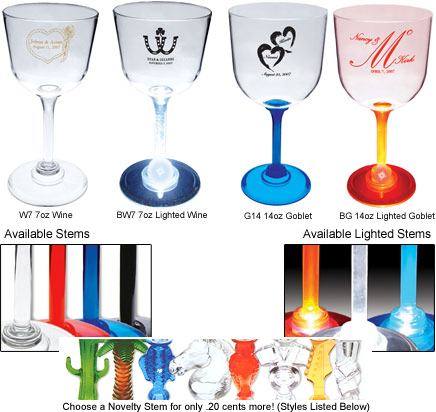 plastic goblet glasses